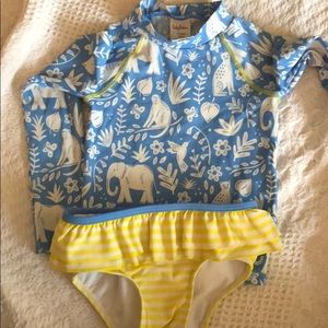 Mini Boden toddler girl 2 piece swimsuit 18-24 mos
